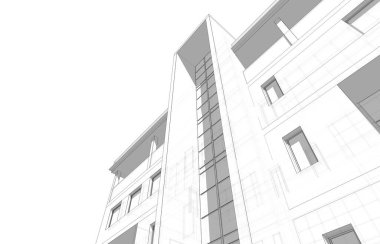 soyut mimari duvar kağıdı tasarımı, dijital konsept arkaplan