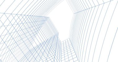 Mimari sanat konseptinde soyut çizgiler, minimum geometrik şekiller. 