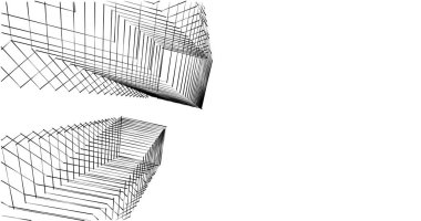 Mimari sanat konseptinde soyut çizgiler, minimum geometrik şekiller. 