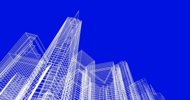 soyut mimari duvar kağıdı tasarımı, dijital konsept arkaplan