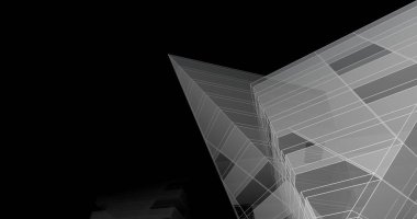 Mimari sanat konseptinde soyut çizgiler, minimum geometrik şekiller. 