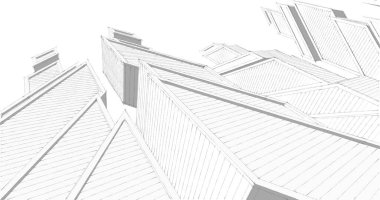 Mimari sanat konseptinde soyut çizgiler, minimum geometrik şekiller. 