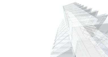 Mimari sanat konseptinde soyut çizgiler, minimum geometrik şekiller. 