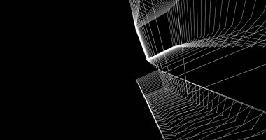 Mimari sanat konseptinde soyut çizgiler, minimum geometrik şekiller. 