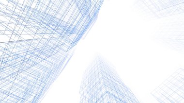 Mimari sanat konseptinde soyut çizgiler, minimum geometrik şekiller. 