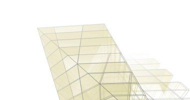 Mimari sanat konseptinde soyut çizgiler, minimum geometrik şekiller. 