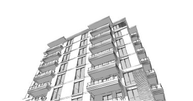 soyut mimari duvar kağıdı tasarımı, dijital konsept arkaplan