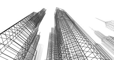 soyut mimari duvar kağıdı tasarımı, dijital konsept arkaplan