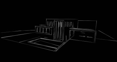 soyut mimari duvar kağıdı tasarımı, dijital konsept arkaplan