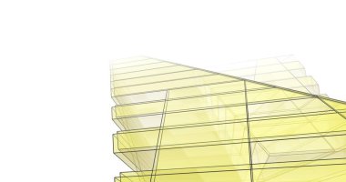 Mimari sanat konseptinde soyut çizgiler, minimum geometrik şekiller. 