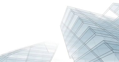 Mimari sanat konseptinde soyut çizgiler, minimum geometrik şekiller. 