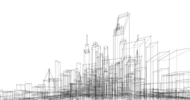 soyut mimari duvar kağıdı tasarımı, dijital konsept arkaplan