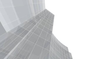 Arkaplanda mimari bina 3d illüstrasyon