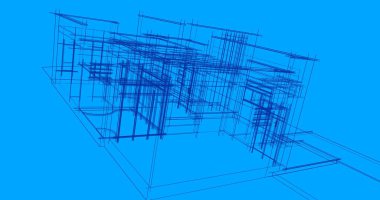 Mimari sanat konseptinde soyut çizgiler, minimum geometrik şekiller. 