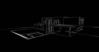 soyut mimari duvar kağıdı tasarımı, dijital konsept arkaplan