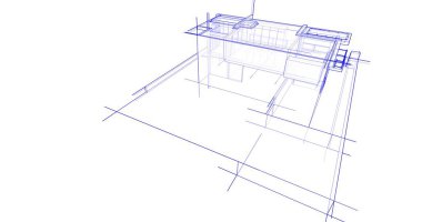 Mimari sanat konseptinde soyut çizgiler, minimum geometrik şekiller. 