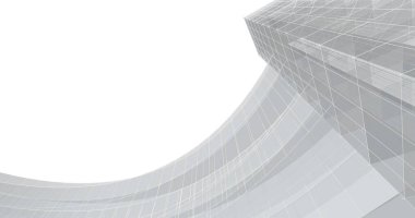 Mimari sanat konseptinde soyut çizgiler, minimum geometrik şekiller. 