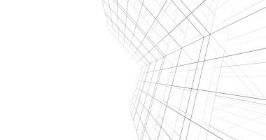 Arkaplanda mimari bina 3d illüstrasyon