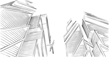 eskiz sanatı, geometrik mimari binalar tasarımı