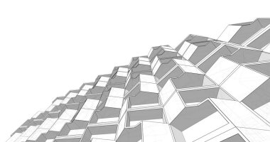 Mimari sanat konseptinde soyut çizgiler, minimum geometrik şekiller. 