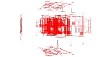 soyut mimari duvar kağıdı tasarımı, dijital konsept arkaplan