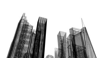 soyut mimari duvar kağıdı tasarımı, dijital konsept arkaplan