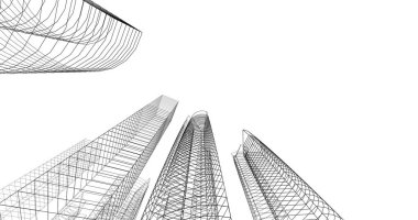 soyut mimari duvar kağıdı tasarımı, dijital konsept arkaplan