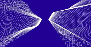 Mimari sanat konseptinde soyut çizgiler, minimum geometrik şekiller. 