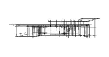 Mimari sanat konseptinde soyut çizgiler, minimum geometrik şekiller. 
