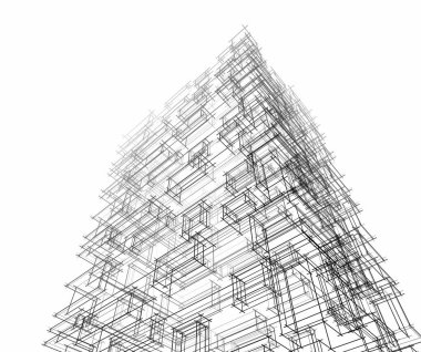 soyut mimari duvar kağıdı tasarımı, dijital konsept arkaplan