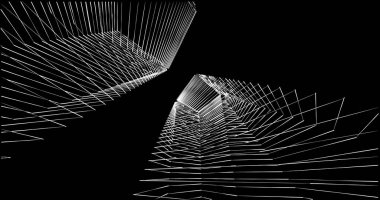 Mimari sanat konseptinde soyut çizgiler, minimum geometrik şekiller. 