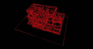 soyut mimari duvar kağıdı tasarımı, dijital konsept arkaplan