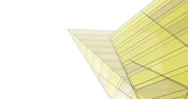 Mimari sanat konseptinde soyut çizgiler, minimum geometrik şekiller. 