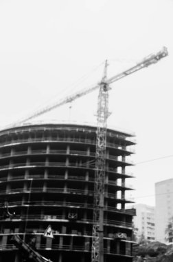 Mimari çekim, vinçlerle inşa edilen binalar