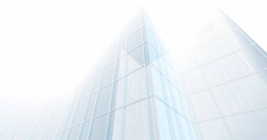 Arkaplanda mimari bina 3d illüstrasyon