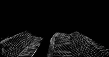 Mimari sanat konseptinde soyut çizgiler, minimum geometrik şekiller. 