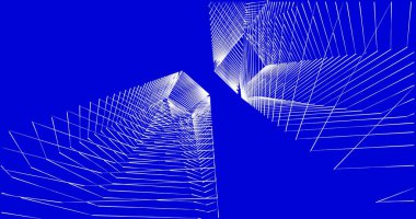 Mimari sanat konseptinde soyut çizgiler, minimum geometrik şekiller. 