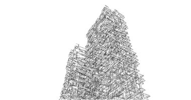 Mimari sanat konseptinde soyut çizgiler, minimum geometrik şekiller. 