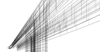 Mimari sanat konseptinde soyut çizgiler, minimum geometrik şekiller. 
