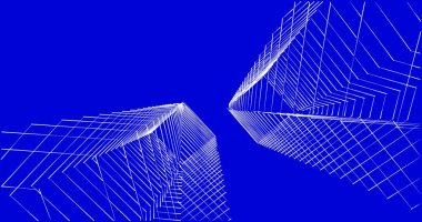 Mimari sanat konseptinde soyut çizgiler, minimum geometrik şekiller. 