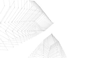 Mimari sanat konseptinde soyut çizgiler, minimum geometrik şekiller. 