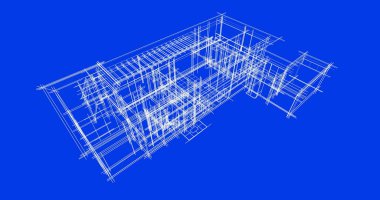 Mimari sanat konseptinde soyut çizgiler, minimum geometrik şekiller. 