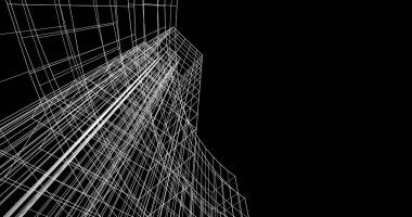 Mimari sanat konseptinde soyut çizgiler, minimum geometrik şekiller. 