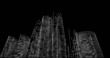 soyut mimari duvar kağıdı tasarımı, dijital konsept arkaplan