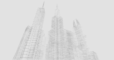 soyut mimari duvar kağıdı tasarımı, dijital konsept arkaplan