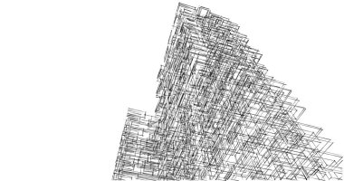 Mimari sanat konseptinde soyut çizgiler, minimum geometrik şekiller. 