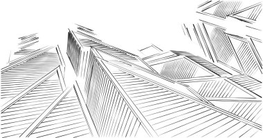 eskiz sanatı, geometrik mimari binalar tasarımı