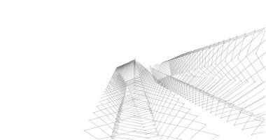 Mimari sanat konseptinde soyut çizgiler, minimum geometrik şekiller. 