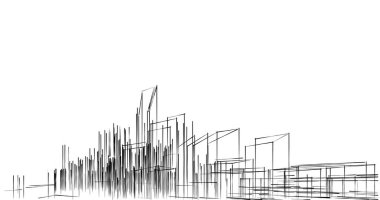 soyut mimari duvar kağıdı tasarımı, dijital konsept arkaplan