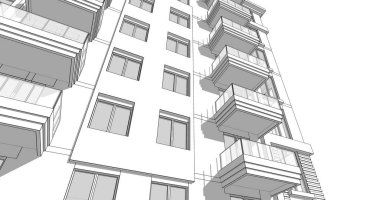 soyut mimari duvar kağıdı tasarımı, dijital konsept arkaplan